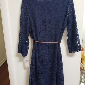 Fetching Navy Blue Lace Dress